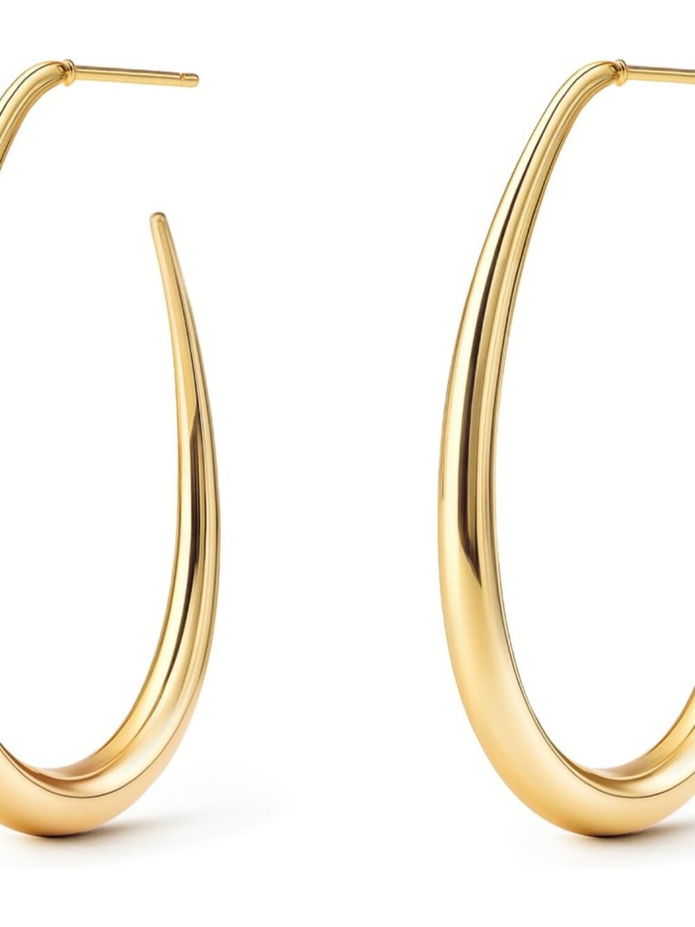 Lightweight Hypoallergenic 14K Gold Plated Teardrop Hoop Earrings for Women